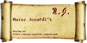 Maisz Jozafát névjegykártya